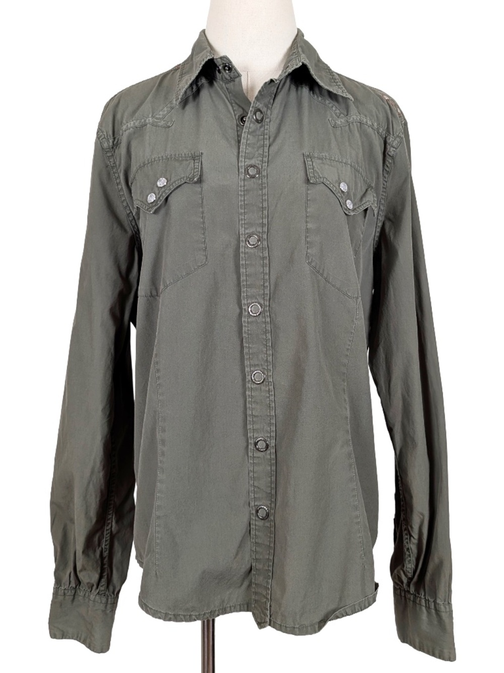Parasuco Snap Button Down Army Green Size XL Long Sleeve